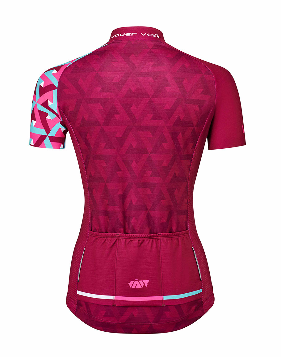 Women's Warm Keeping Wool Cycling Jersey JOUER VELO Burgundy