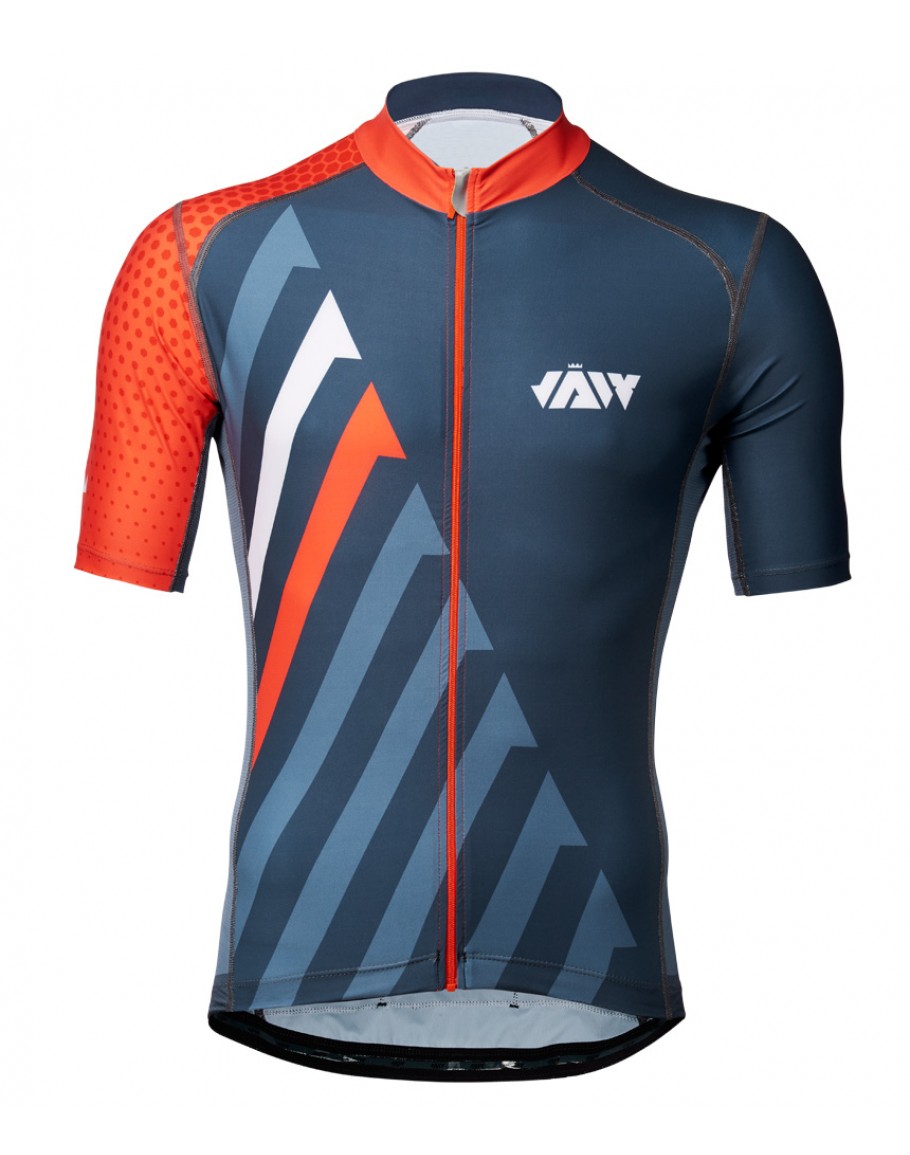 black and orange cycling jersey