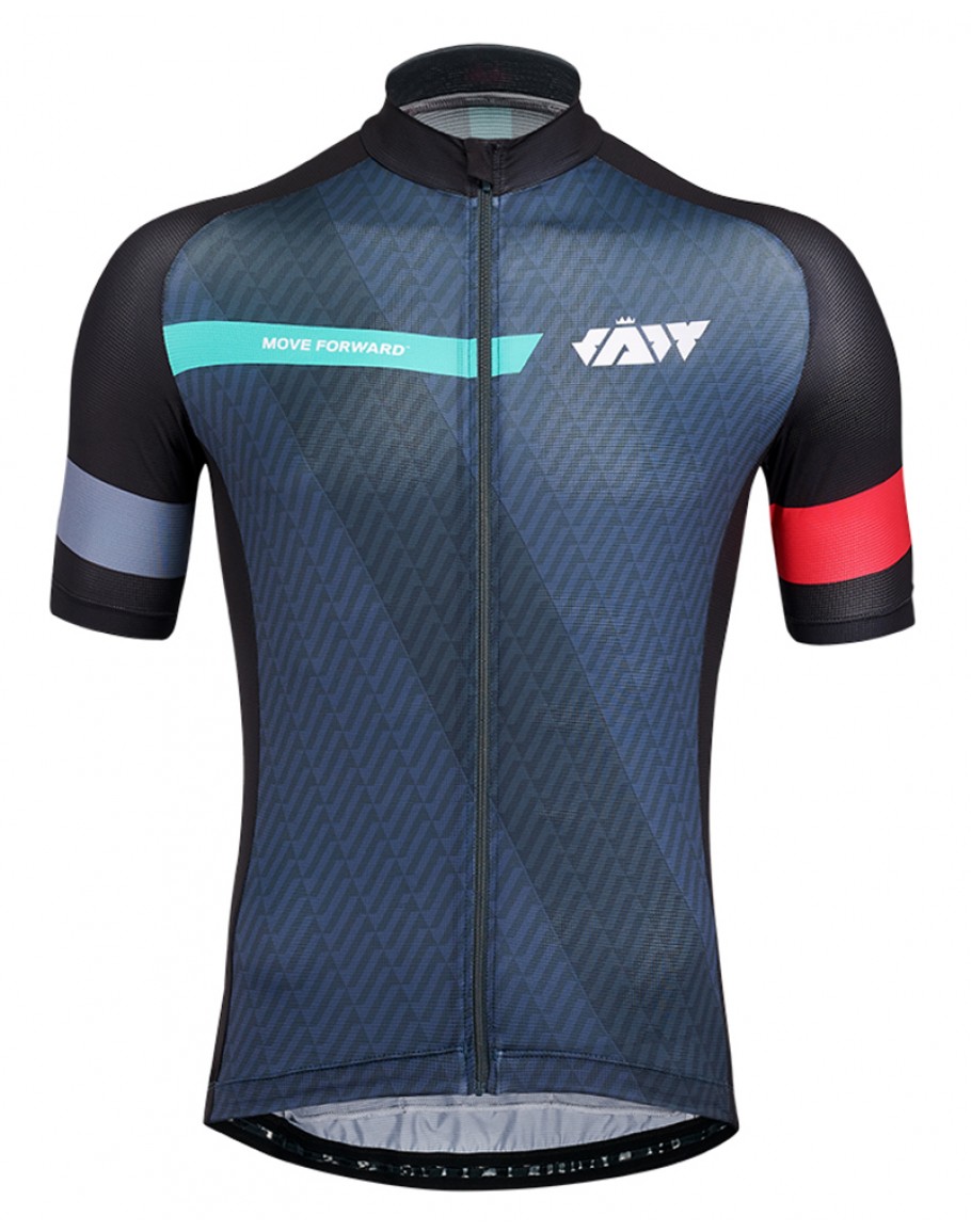 Men's High Ventilation Cycling Jersey JAW MOVE FORWARD Black