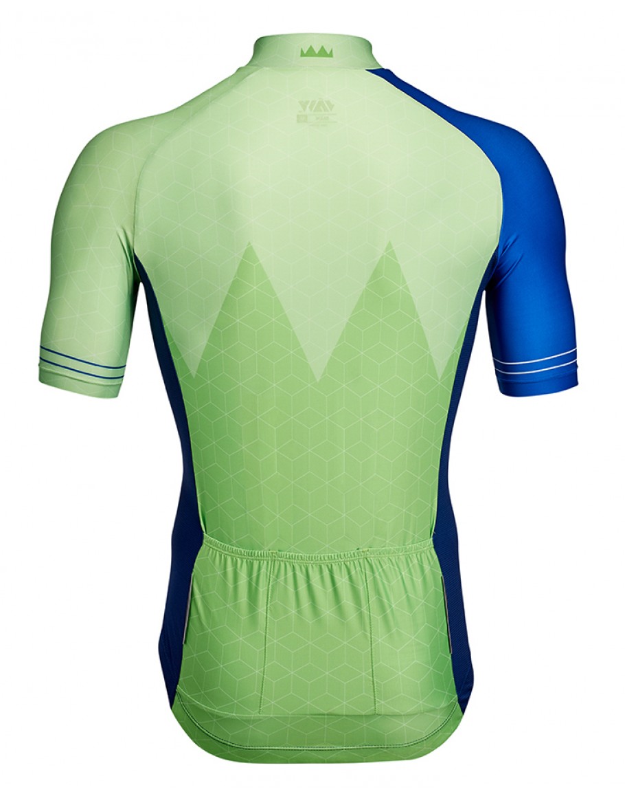 Men's Sun Protection UPF 50+ Cycling Jersey JAW DIAGONAL Mountain Green