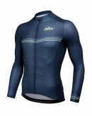 Men's Long Sleeves Cycling Jersey-STRIPES blue black