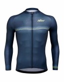 Men's Long Sleeves Cycling Jersey-STRIPES blue black