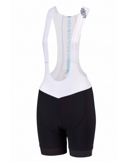 Women's Cycling Bib Shorts MOVE FORWARD White Aqua Blue