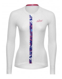 Women's Cycling Jersey LEAVES White