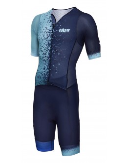 Men's Tri Suit with short sleeves Stars Lake Blue