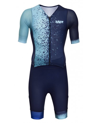 Men's Tri Suit with short sleeves Stars Lake Blue