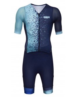 Men's Tri Suit with short sleeves Stars Lake Blue