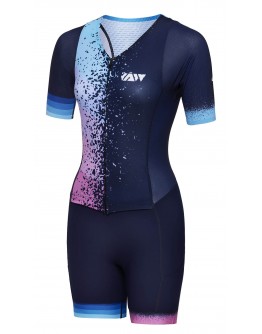 Women's Tri Suit with short sleeves Stars Neon