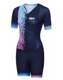 Women's Tri Suit with short sleeves Stars Neon