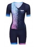 Women's Tri Suit with short sleeves Stars Neon