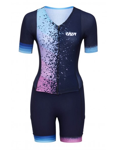 Women's Tri Suit with short sleeves Stars Neon