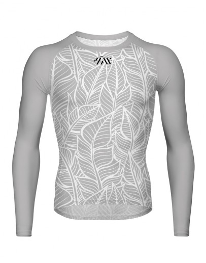 Men's Long Sleeves Cycling Base Layer JAW LEAVES Light Grey