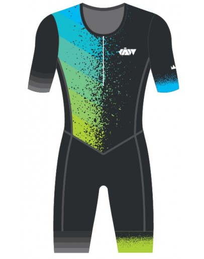 Kid's Tri Suit with short sleeves Stars Ombre Green