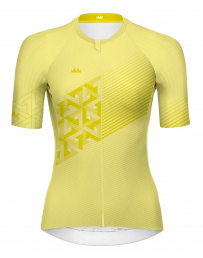 Unisex Cycling Jersey LEAVES Bright Yellow