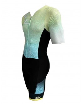 Men's Triathlon Suit with short sleeves RIPPLE -Lime