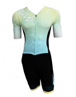 Men's Triathlon Suit with short sleeves RIPPLE -Lime