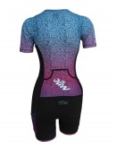 Women's Tri Suit with short sleeves RIPPLE -Red Blue
