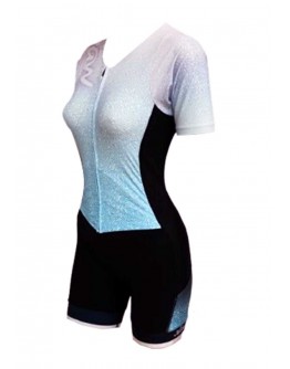 Women's Tri Suit with short sleeves RIPPLE -Pink Blue