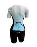 Women's Tri Suit with short sleeves RIPPLE -Pink Blue