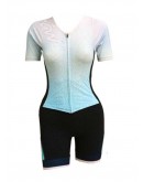 Women's Tri Suit with short sleeves RIPPLE -Pink Blue