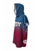 Unisex Toweling Robe JAW Ripple Red-blue