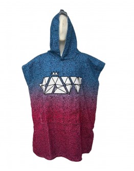 Unisex Toweling Robe JAW Ripple Red-blue