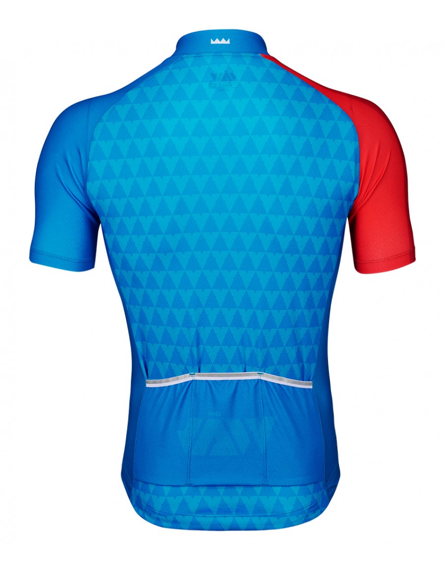 Men's Ventilation Cycling Jersey JAW VECTOR Blue Red