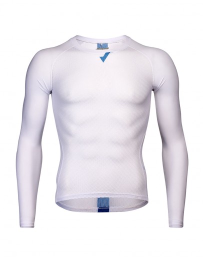 Men's Long Sleeves Cycling Base Layer MOVE FORWARD White