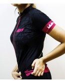 Women's Cycling Jersey CRYSTAL Black Fuchsia