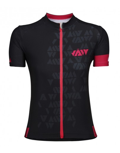 Women's Cycling Jersey CRYSTAL Black Fuchsia