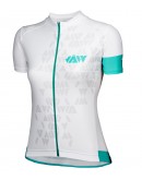 Women's Cycling Jersey CRYSTAL White Aqua Blue